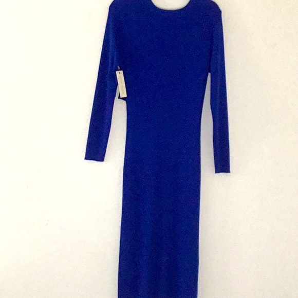 Madison & Hudson Royal Blue Bodycon Long Sleeve, Knit Style Long/Maxi Wrap Dress - Picture 5 of 7